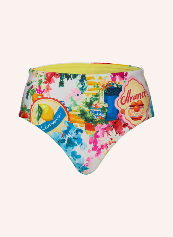 SEAFOLLY High-waist bikini bottoms CIAO BELLA WHITE/ YELLOW/ PINK