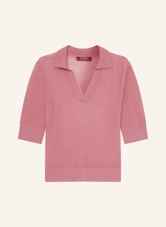 MaxMara STUDIO Knitted polo shirt PABLO with 3/4 sleeves and mohair DUSKY PINK