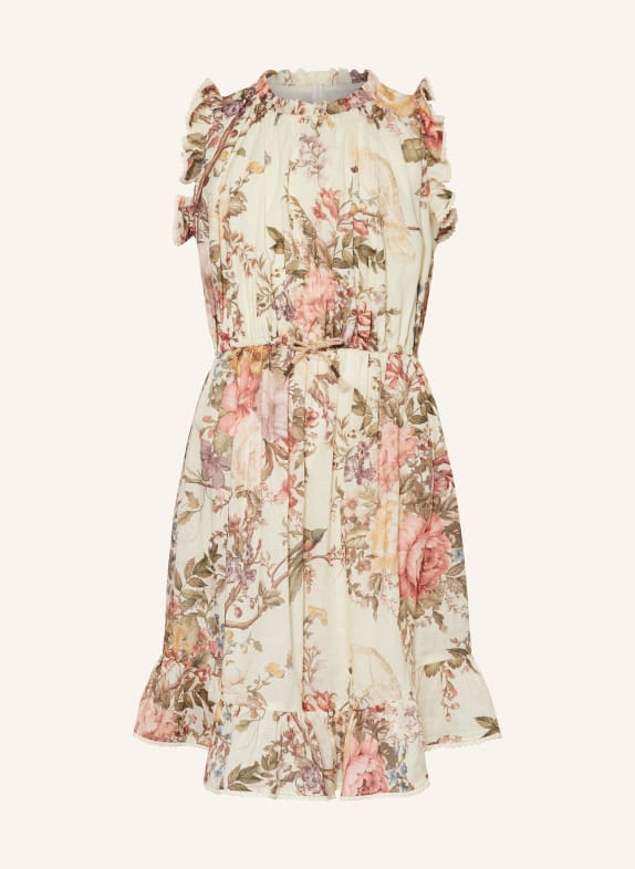 ZIMMERMANN Kleid WAVERLY HELLGELB/ ROSÉ/ GRÜN