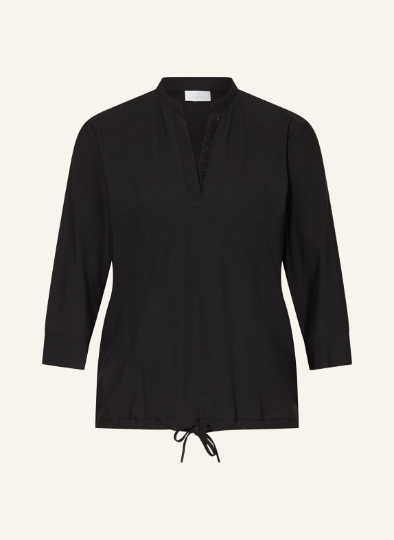 SPORTALM Shirt blouse with 3/4 sleeves and decorative gems BLACK