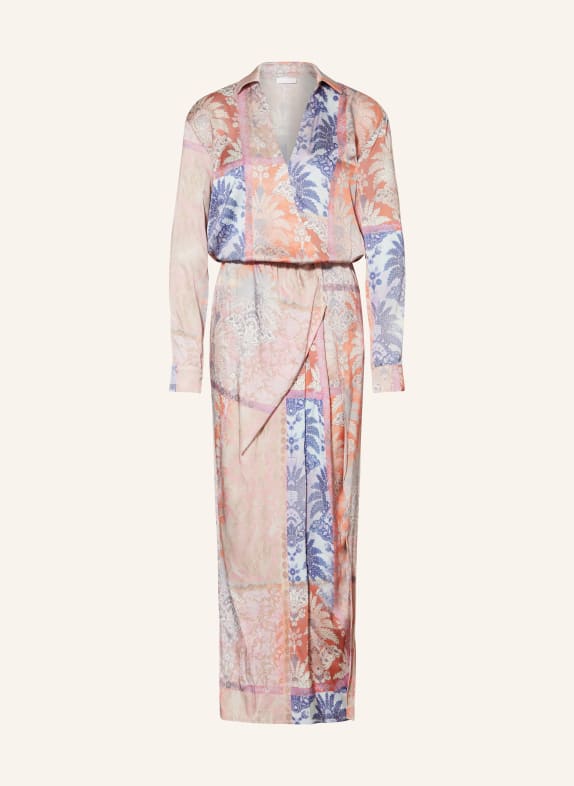 SPORTALM Satin shirt dress in wrap look ROSE/ ORANGE/ BLUE