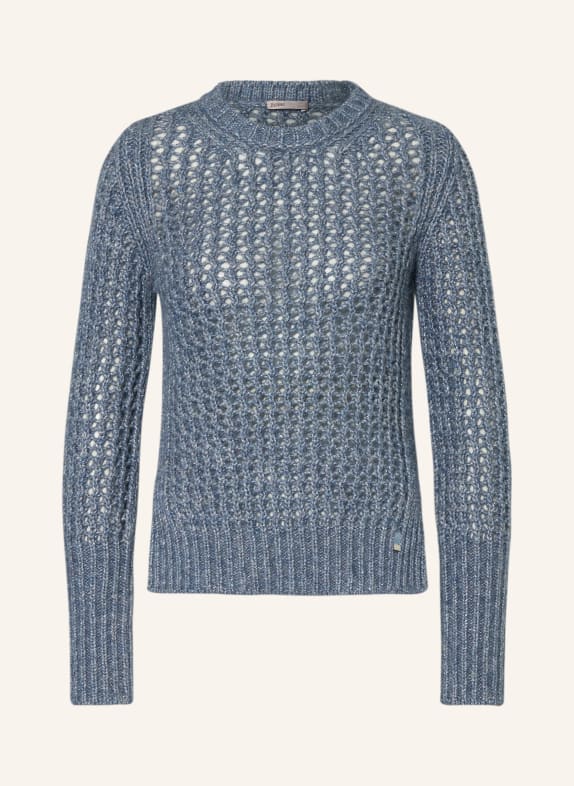 HERNO Sweater with alpaca and glitter thread BLUE GRAY/ SILVER