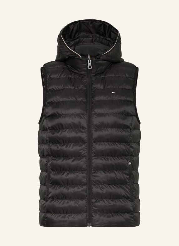 TOMMY HILFIGER Quilted vest with removable hood BLACK