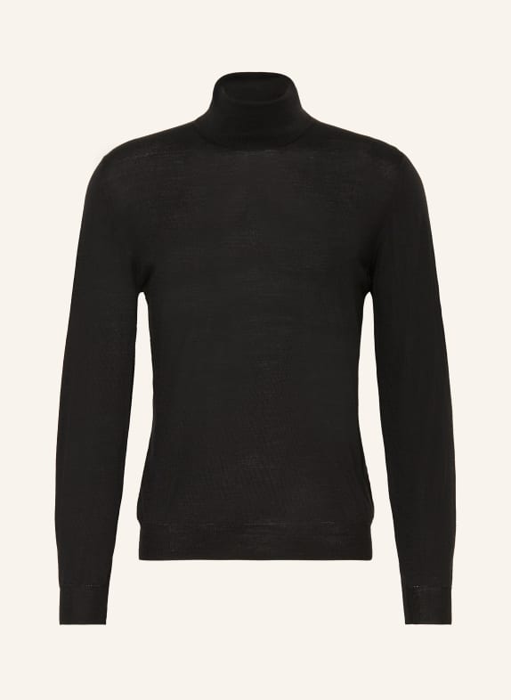 FEDELI Rollkragenpullover SCHWARZ