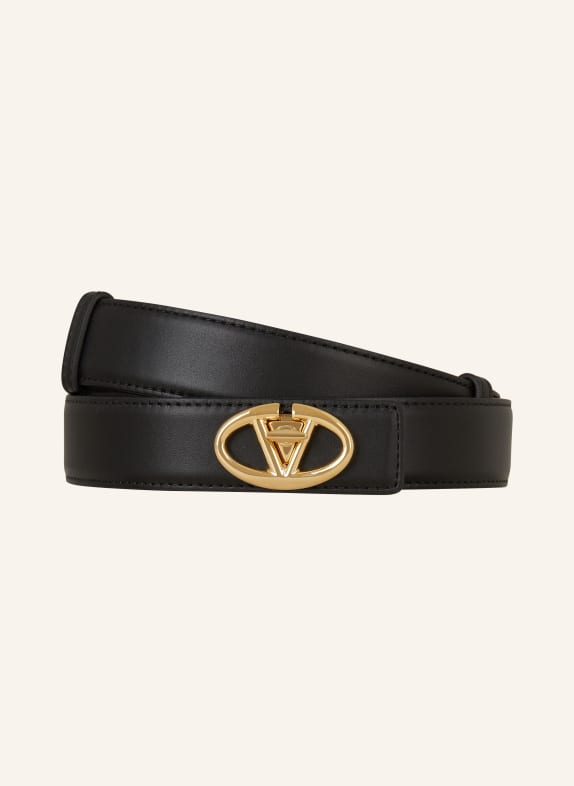 VALENTINO GARAVANI Leather belt VLOGO THE BOLD EDITION BLACK