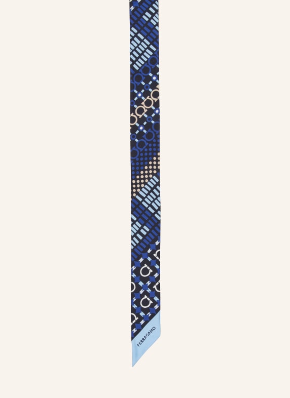 FERRAGAMO Silk scarf DARK BLUE/ BLUE/ LIGHT BLUE
