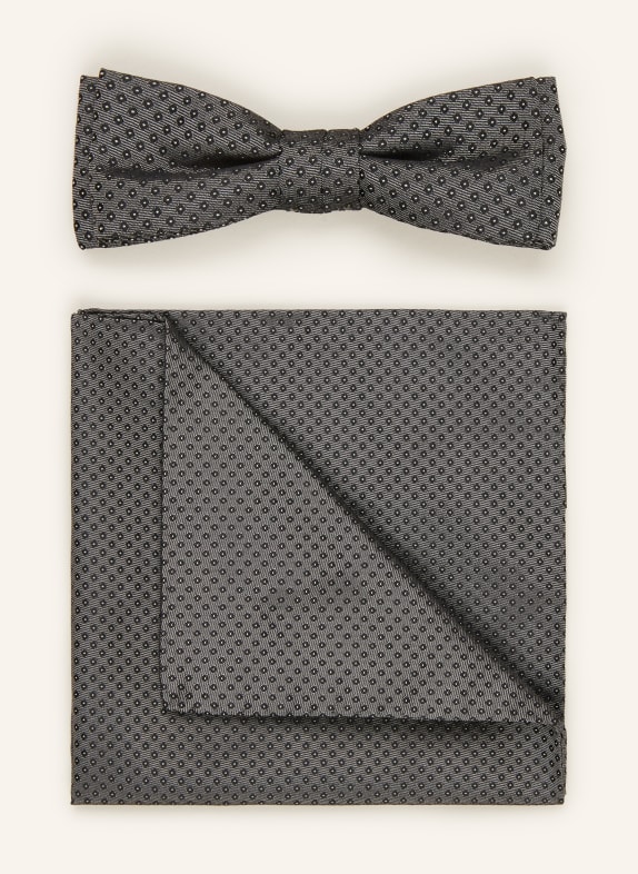 BOSS Set: Bow tie and pocket square SILVER