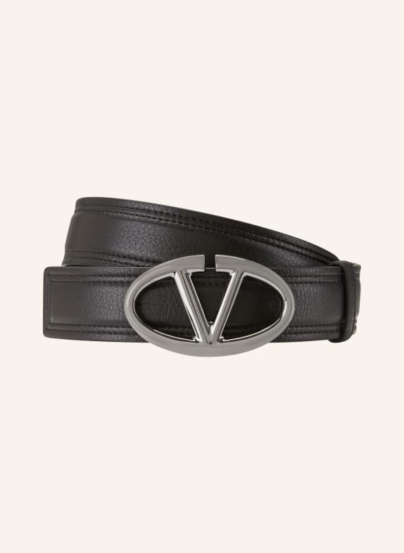VALENTINO GARAVANI Leather belt VLOGO MOON BLACK