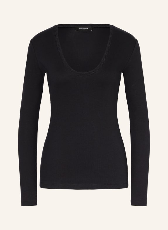 FABIANA FILIPPI Long sleeve shirt with glitter thread BLACK