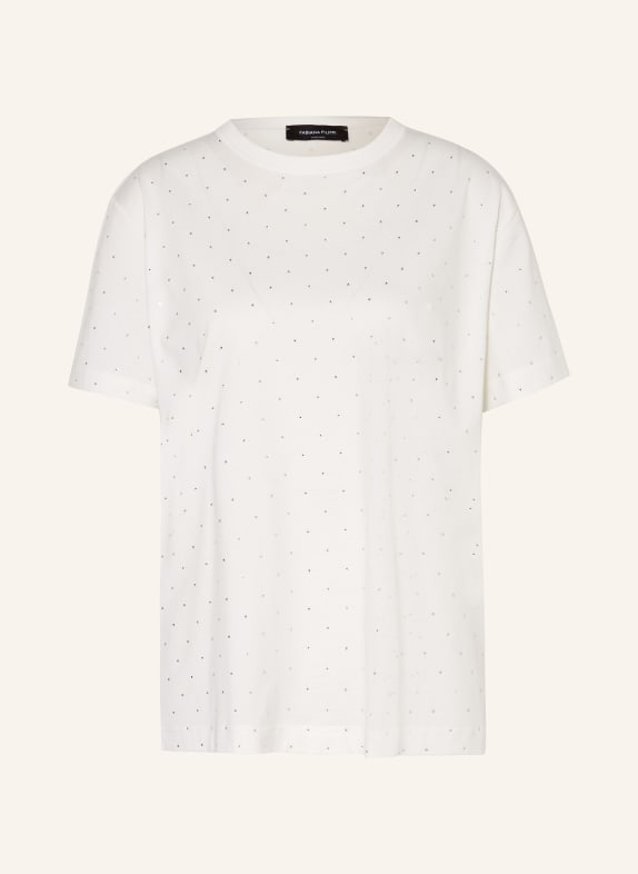 FABIANA FILIPPI FABIANA FILIPPI Shirt blouse with linen and decorative gems WHITE