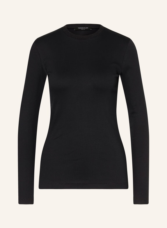 FABIANA FILIPPI Long sleeve shirt with glitter thread BLACK