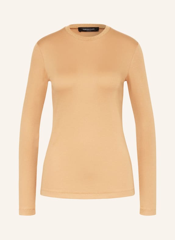 FABIANA FILIPPI Long sleeve shirt with glitter thread CAMEL