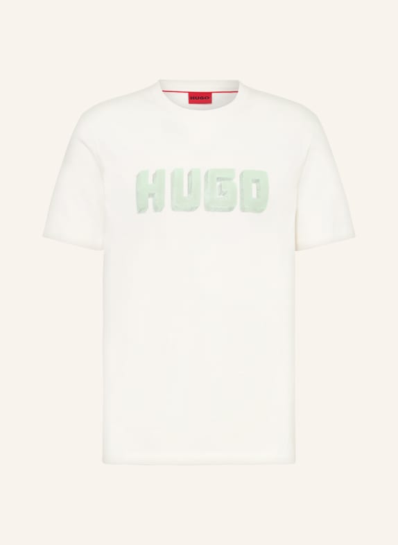 HUGO T-shirt DAQERIO ECRU/ GREEN