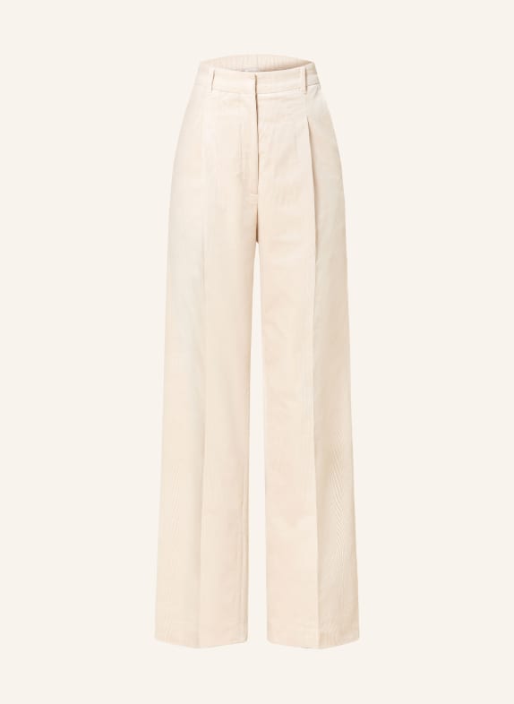 MRS & HUGS Wide leg trousers made of corduroy CREAM