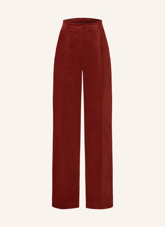 MRS & HUGS Wide leg trousers made of corduroy DARK RED