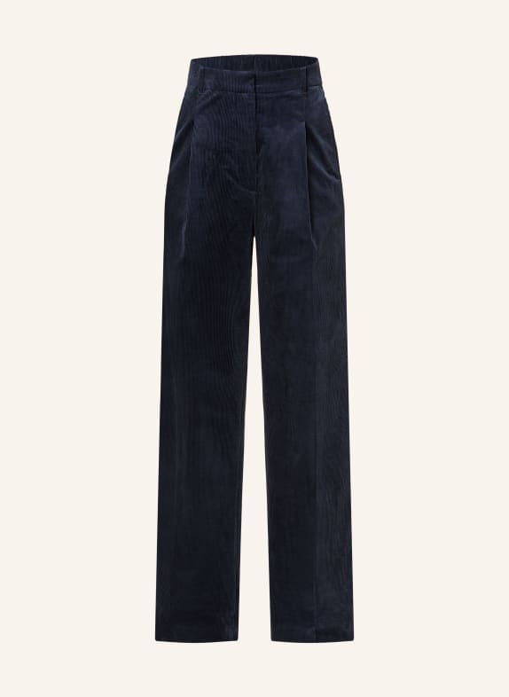 MRS & HUGS Wide leg trousers made of corduroy DARK BLUE