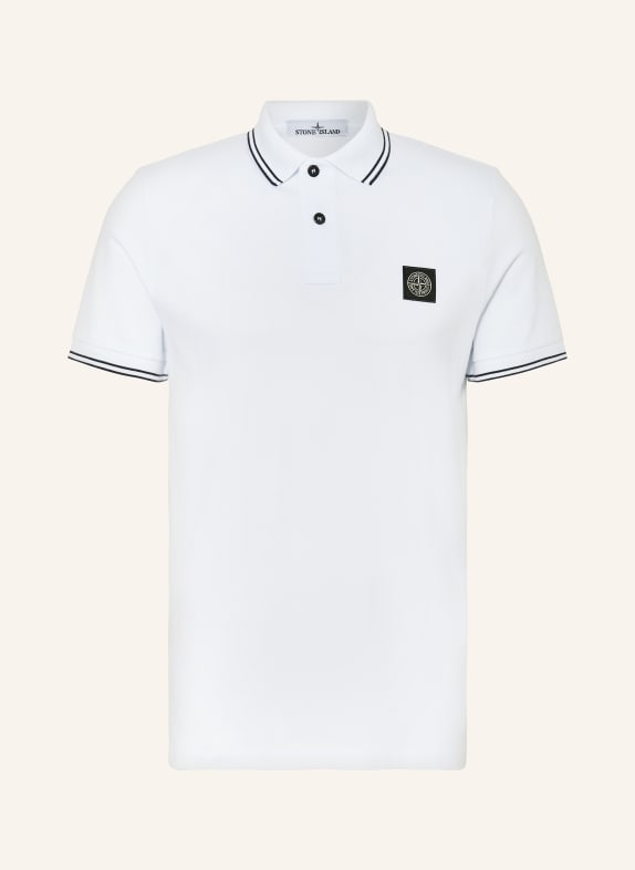 STONE ISLAND Koszulka polo z piki BIAŁY