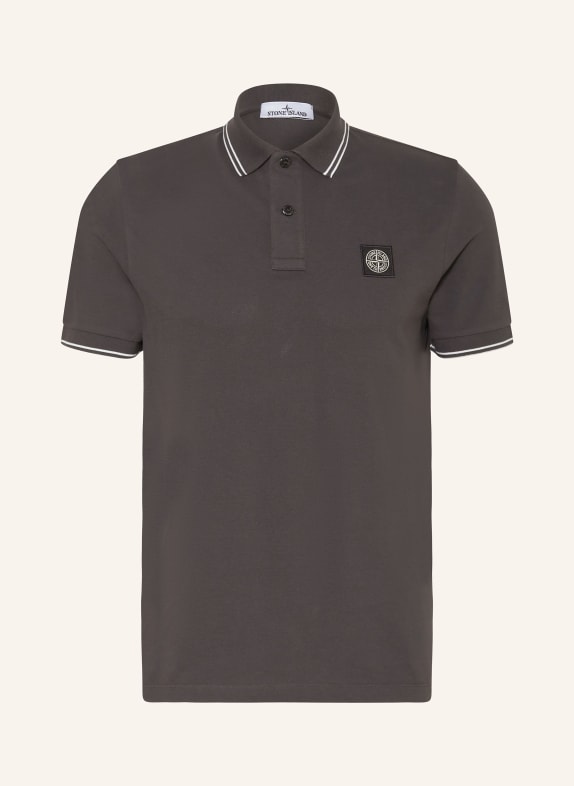 STONE ISLAND Koszulka polo z piki CZIEMNOSZARY