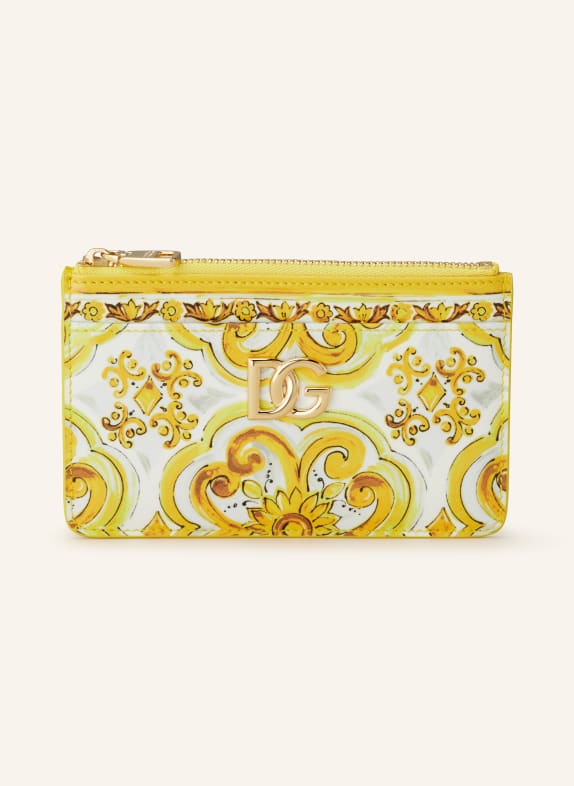 DOLCE & GABBANA Card case 3.5 with coin compartment WHITE/ YELLOW/ DARK YELLOW