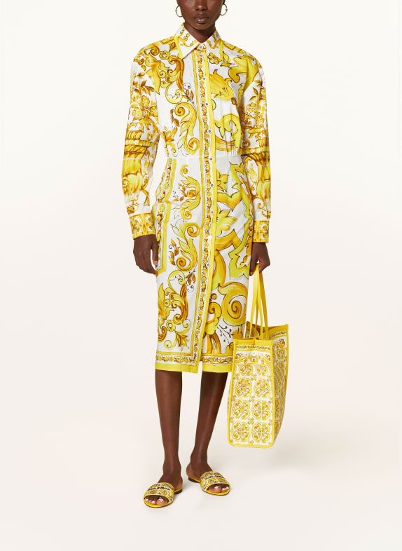 DOLCE & GABBANA Shirt dress YELLOW/ DARK YELLOW/ WHITE