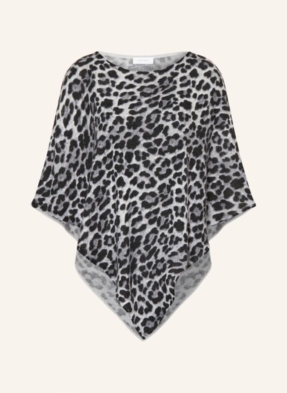 darling harbour Cashmere-Poncho LEOPRINT GRAU