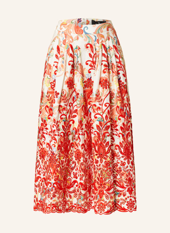 ETRO Skirt with broderie anglaise WHITE/ RED/ GREEN