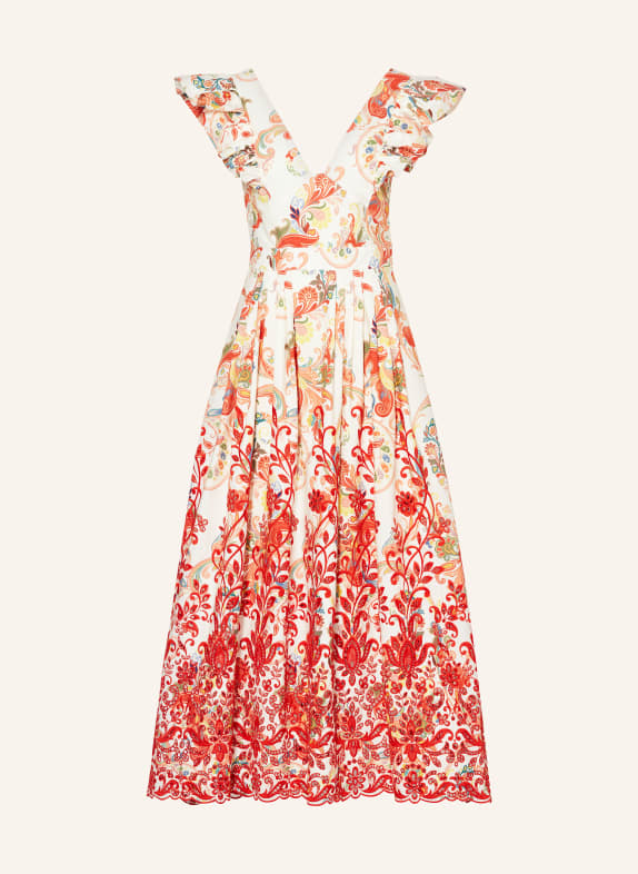 ETRO Dress with frills and broderie anglaise WHITE/ RED/ GREEN