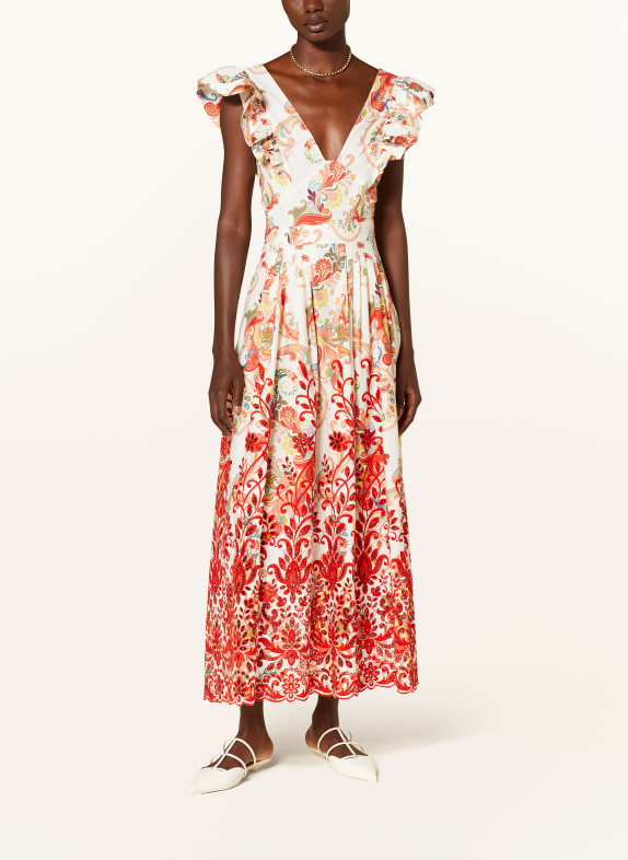 ETRO Dress with frills and broderie anglaise WHITE/ RED/ GREEN