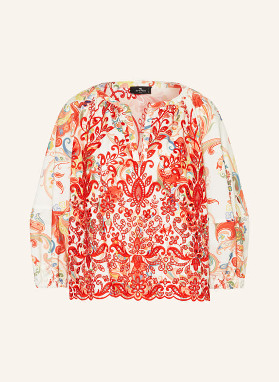 ETRO Shirt blouse with broderie anglaise WHITE/ RED/ GREEN