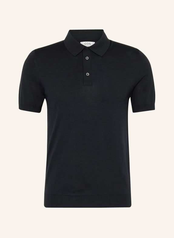 COS Poloshirt Slim Fit mit Seide DUNKELBLAU