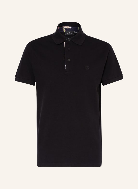 ETRO Piqué-Poloshirt SCHWARZ