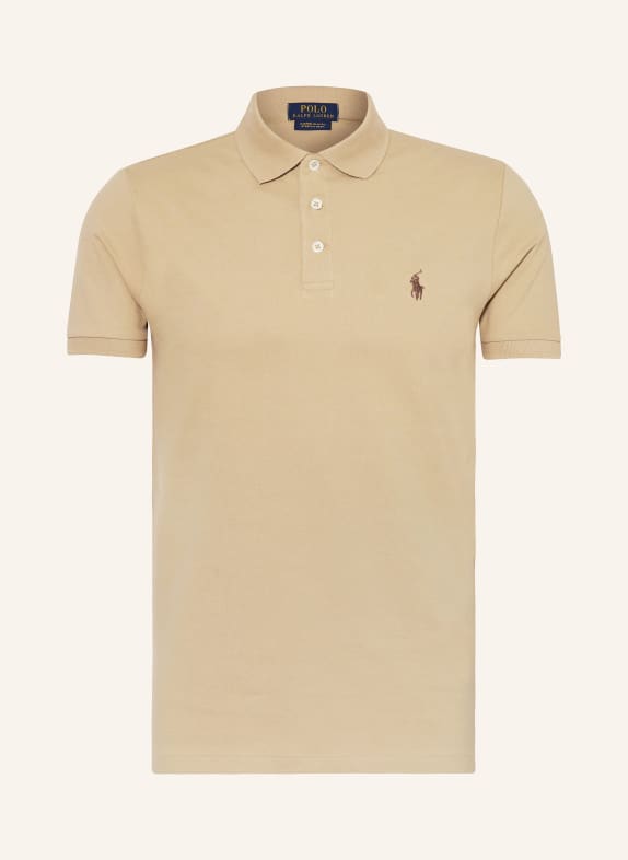 POLO RALPH LAUREN Koszulka polo z piki custom slim fit BEŻOWY