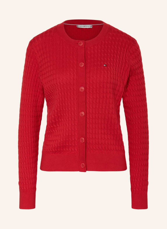 TOMMY HILFIGER Strickjacke ROT