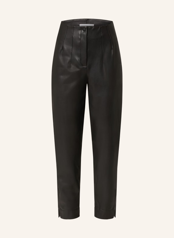 RAFFAELLO ROSSI 7/8 trousers ROLA O in leather look BLACK