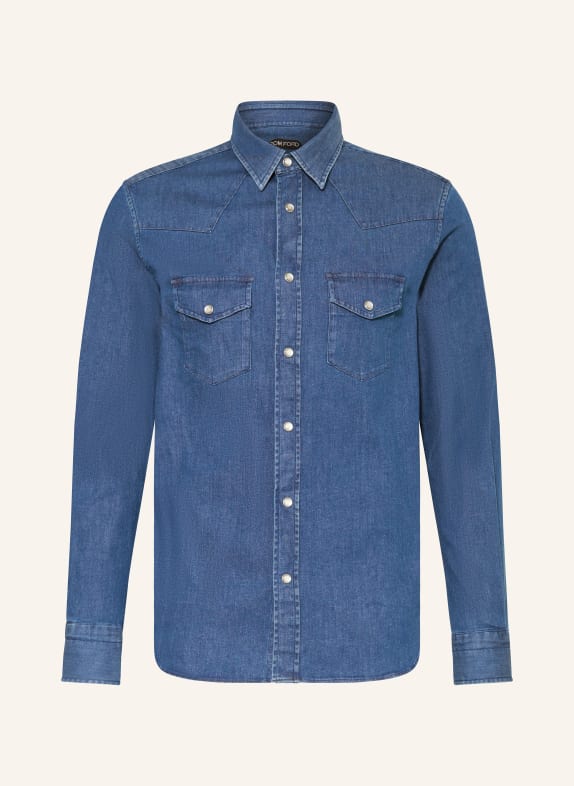 TOM FORD Denim shirt slim fit BLUE