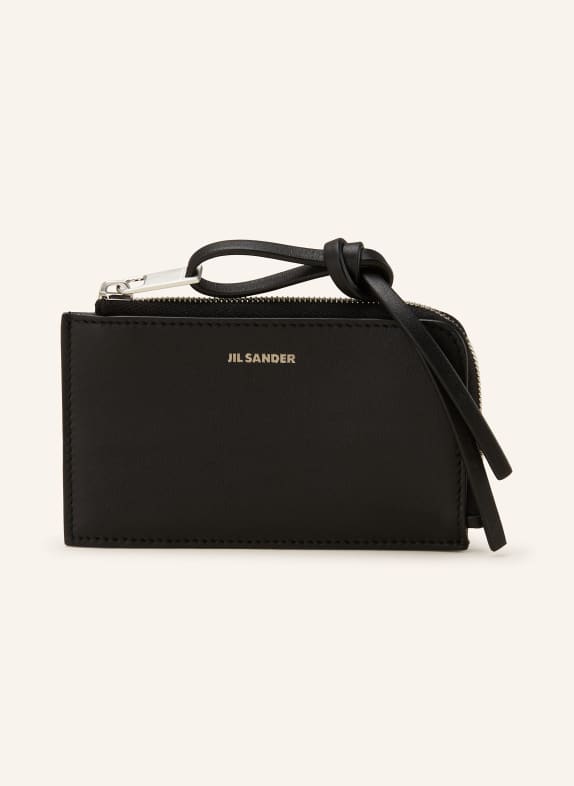 JIL SANDER Card case with coin compartment BLACK