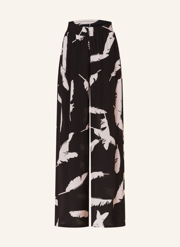 Alexander McQUEEN Wide leg trousers made of silk BLACK/ LIGHT PINK