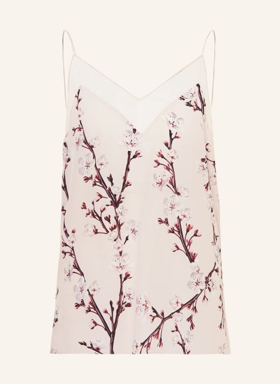 Alexander McQUEEN Silk top ROSE/ DARK RED/ LIGHT GRAY