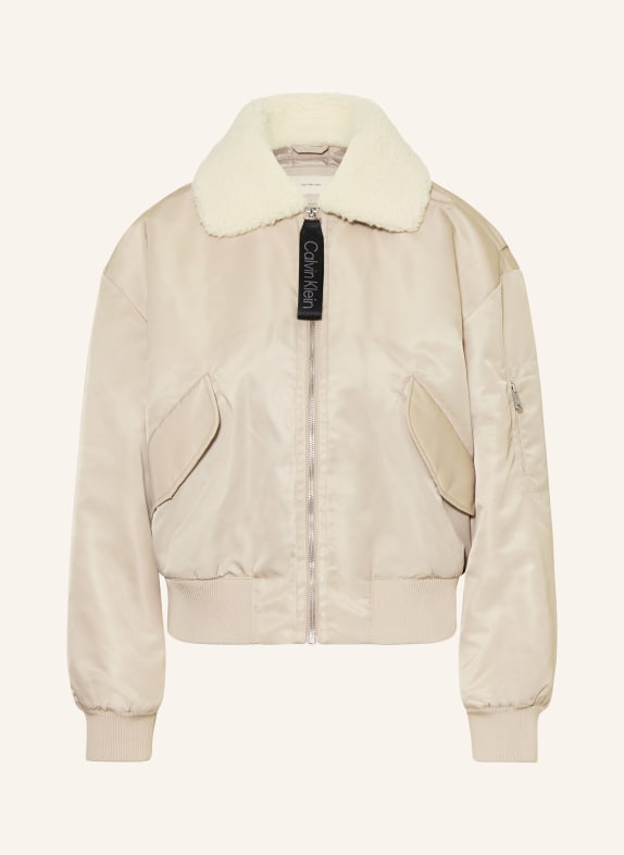 Calvin Klein Jeans Bomber jacket with faux fur BEIGE