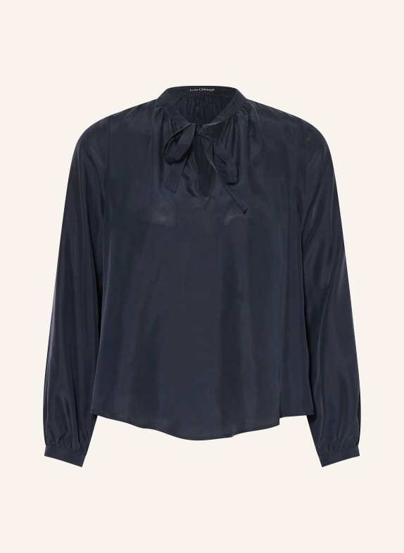 LUISA CERANO Bow-tie blouse in silk DARK BLUE