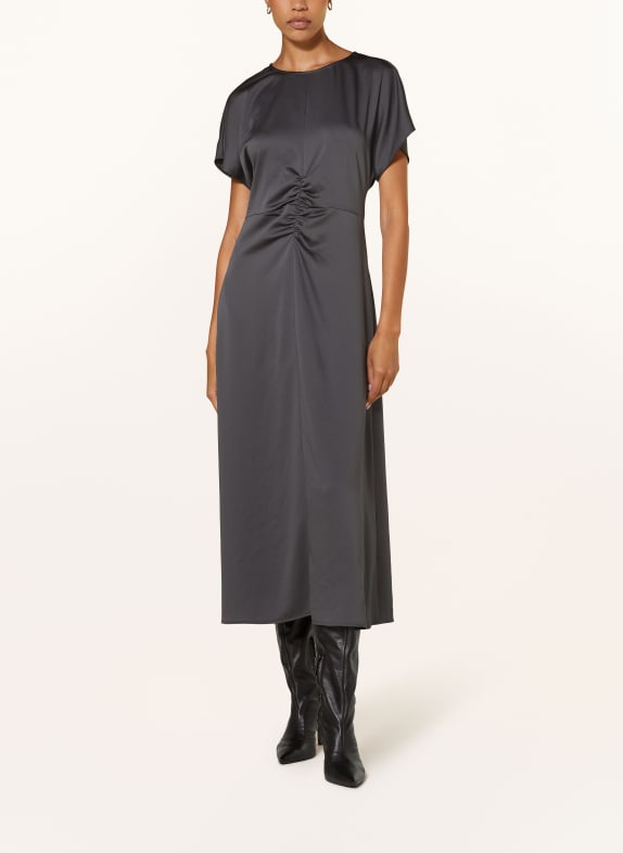 LUISA CERANO Satin dress DARK GRAY