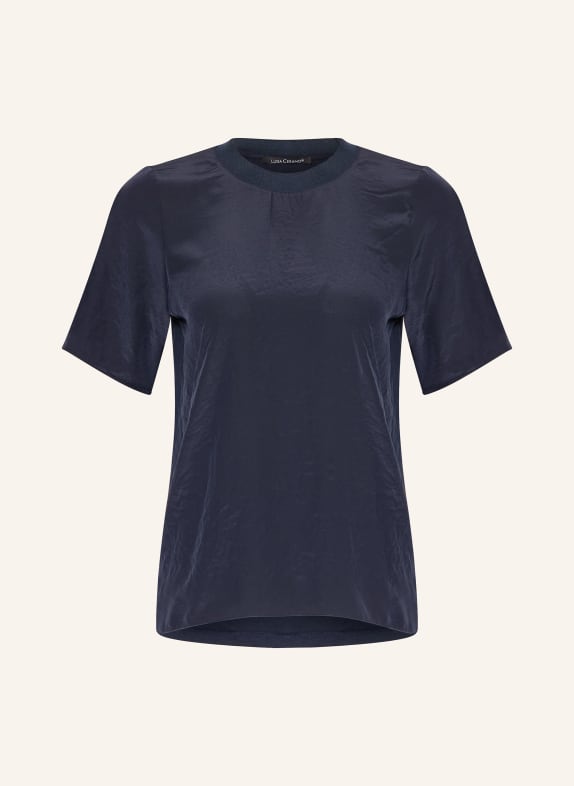 LUISA CERANO T-shirt in mixed materials DARK BLUE