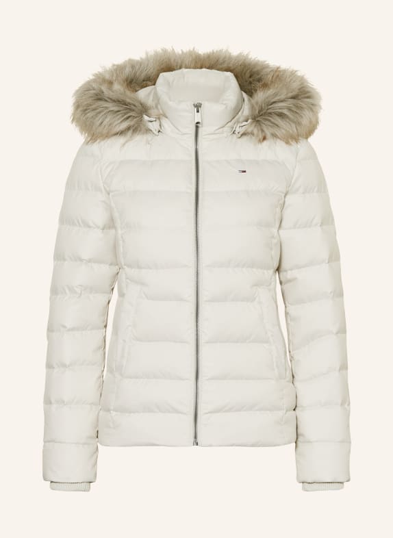 TOMMY JEANS Daunenjacke mit abnehmbarem Kunstfell ECRU