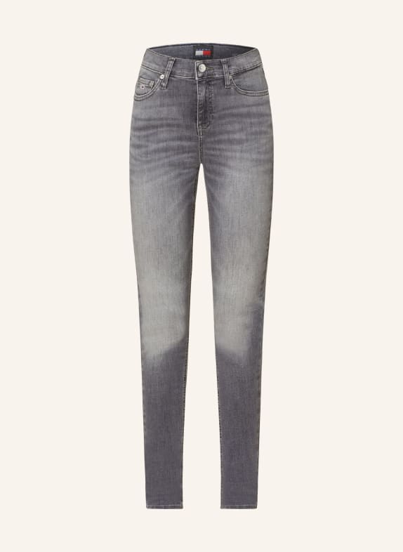 TOMMY JEANS Tommy Jeans Srebrny skórzany pasek 1BZ Denim Black