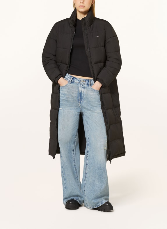 TOMMY JEANS Steppmantel SCHWARZ