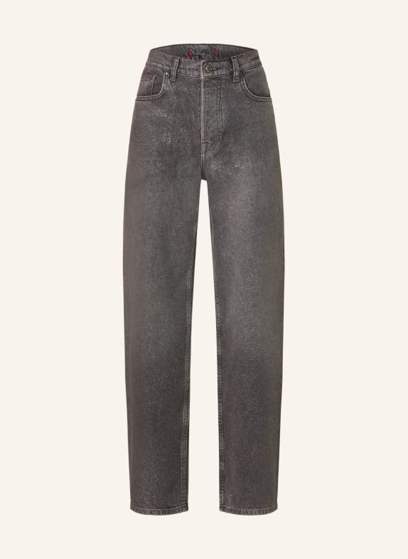 LIU JO Straight Jeans N9935 Nero/argento glitter