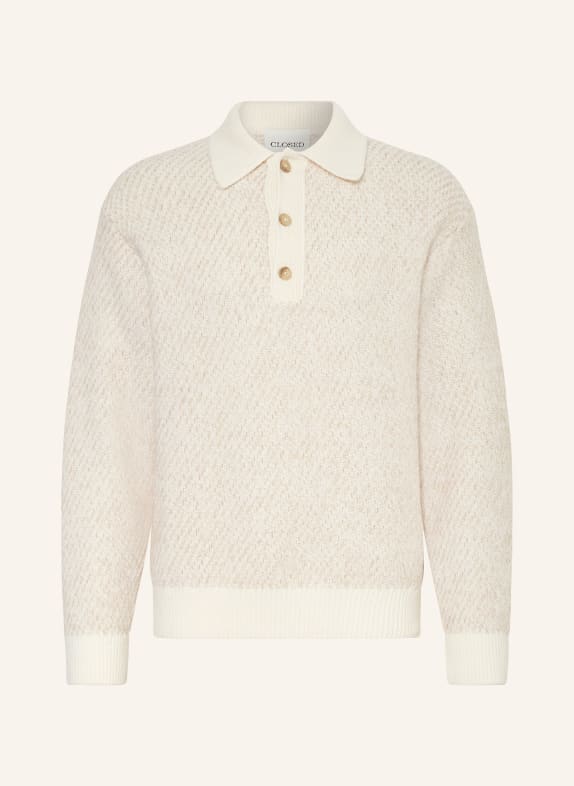 CLOSED Strick-Poloshirt ECRU/ BEIGE