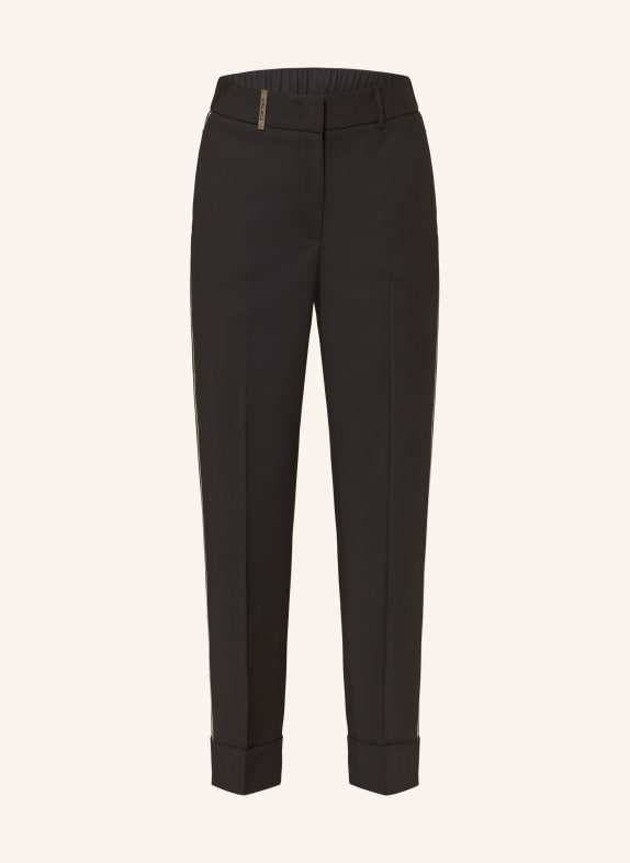 PESERICO Trousers with decorative gems BLACK