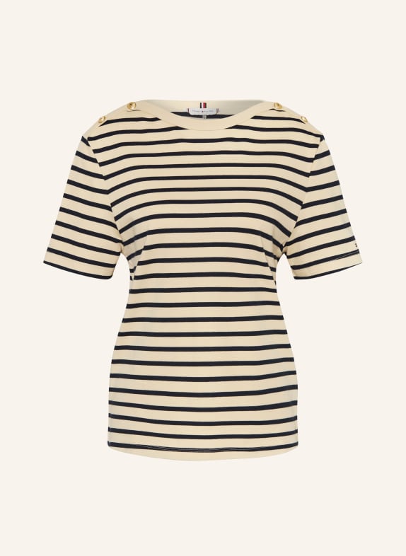 TOMMY HILFIGER T-Shirt CREME/ DUNKELBLAU