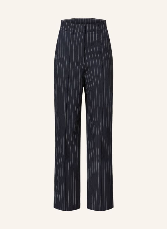 MRS & HUGS Wide leg trousers DARK BLUE/ WHITE